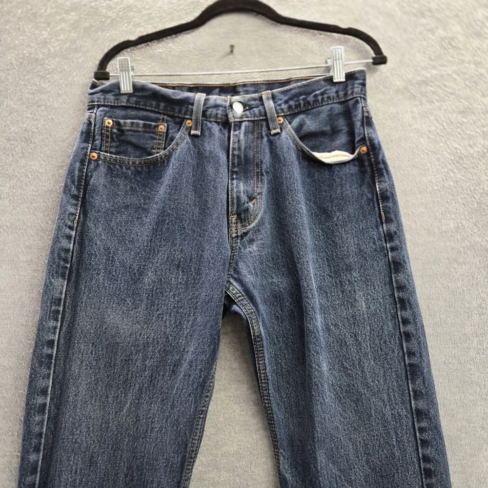 Levi's 505 Men Jeans 31X34 Blue Denim Regular Fit Straight‎ Leg